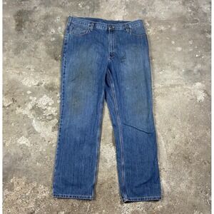 Carhartt Jeans Size 40x34 Blue Medium Wash Denim Straight Fit Regular Workwear